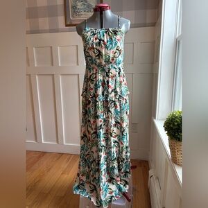 Anthropologie Lost + Wander Tropical Print Maxi Dress Size Small Summer Boho